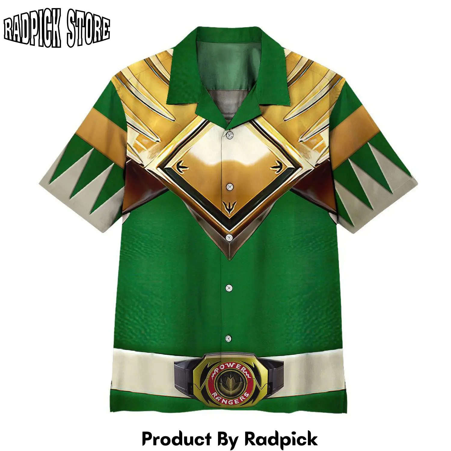 Radpick 3d mighty morphin power rangers green ranger hawaii shirt iag rp2921297